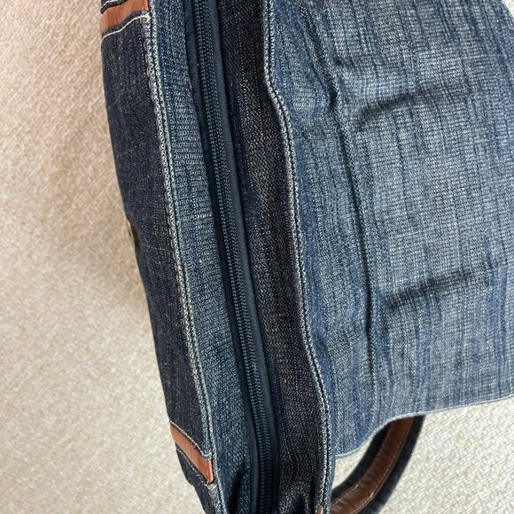 HAPPY DEER bag Jeans crossbody bag Dark blue jeans/brown leather shoulder bag - Picture 7 of 16